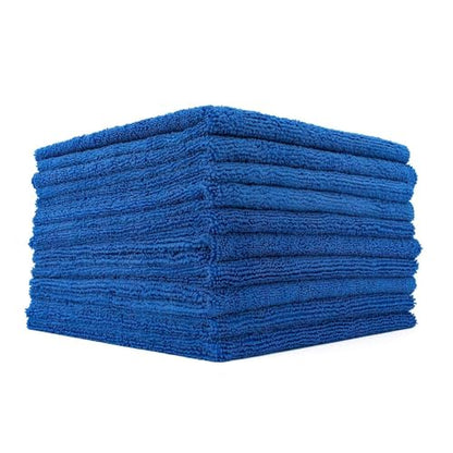 The Rag Company - Edgeless 365 Microfiber Towels (10-Pack) Premium 70/30 Blend, Professional Polishing, Wax Removal, Auto Detailing, 365gsm, 16in x 16n, Royal Blue - color: Blue