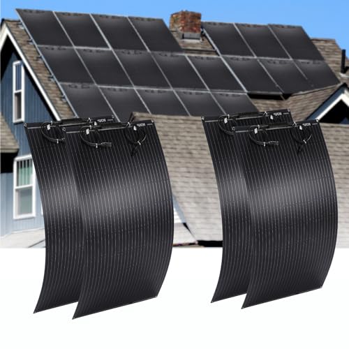 400W Semi-Flexible Solar Panel, 12V Monocrystalline Ultra-Flexible Bendable Mono Off-Grid Charger for Marine RV Cabin Van Car Boat Curve Surfaces (4PCS 100W) - size: 400W Panel