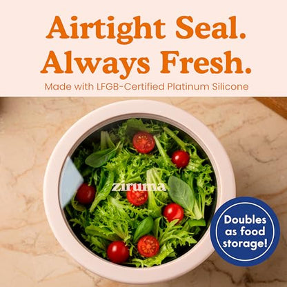 Non-Toxic Stainless Steel Mixing Bowls, Glass Lids, Plastic Free, 5-Pcs | LFGB platinum silicone seal. Keeps food fresh longer. Airtight. Non-slip silicone base. Dishwasher safe. Measurement marks.