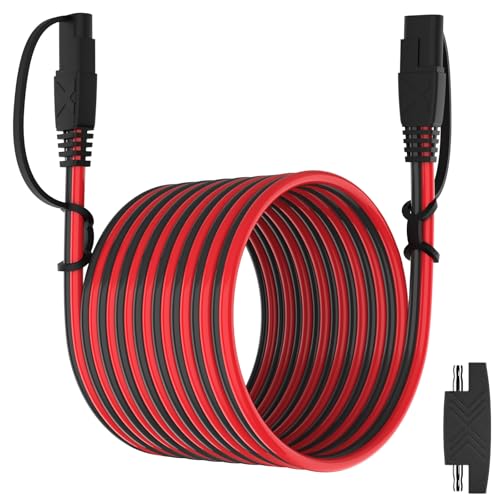 OYMSAE 25Feet SAE Extension Cable Quick Disconnect Connector 16AWG for Automotive, Solar Panel, Charging Adapter (25FT) - color: 1 Pack, size: 25FT(16AWG)