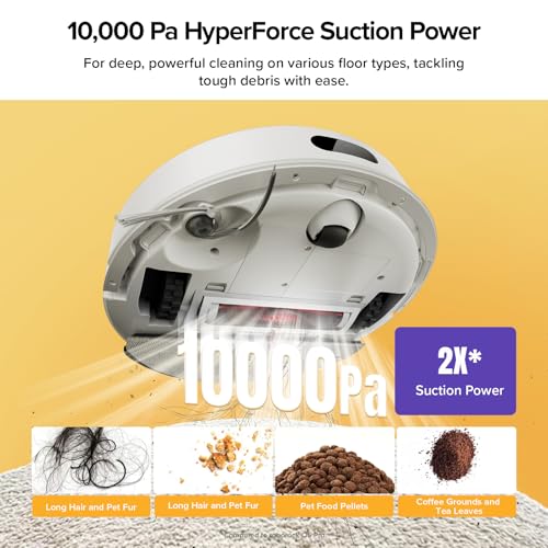 roborock Q7 M5+ Robot Vacuum and Mop, Upgraded from Q5 Max+, Up to 7-9 Weeks Self-Empty, 10000Pa Suction, Dual Anti-Tangle System for Pet Hair & Carpet, PreciSense LiDAR Navigation, App Control, White - color: White
