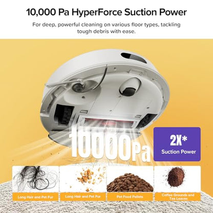 roborock Q7 M5+ Robot Vacuum and Mop, Upgraded from Q5 Max+, Up to 7-9 Weeks Self-Empty, 10000Pa Suction, Dual Anti-Tangle System for Pet Hair & Carpet, PreciSense LiDAR Navigation, App Control, White - color: White