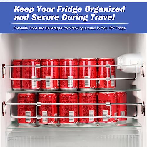 Safoner RV Secure Adjustable Bars | 12.5-22.3" Stainless Steel Rods | Food & Drink Stabilizers for RV Refrigerator | Prevents Spills & Mess | RV & Camper Accessories (4 Pack) - size: 4 Pack