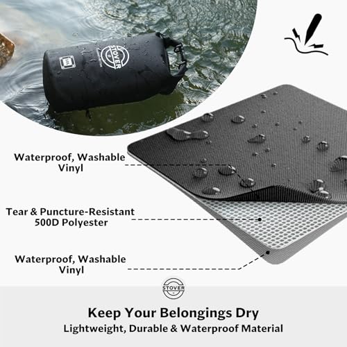 STOVER 5/10/25/30/40/55L Waterproof Dry Bag- Roll-Top Backpack w/Phone Case- Kayaking, Hiking, Camping, Boating- Men/Women - color: 10l Black, size: 10L
