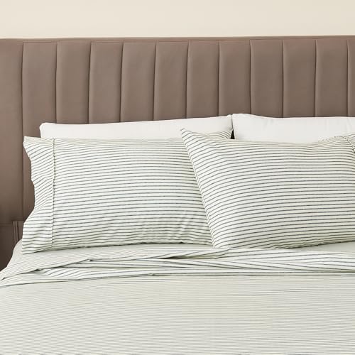 Great Bay Home Twin Size Stripe Microfiber Sheet Set - 3-Piece Ultra-Soft Bedding Sheets & Pillowcases - Wrinkle Free, Comfortable, All-Season Bed Sheets (Blue) - color: 06 Stripe - Blue, size: Twin