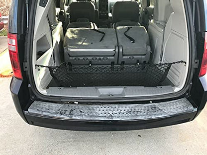 Rear Trunk Organizer Cargo Net for Dodge Grand Caravan 2008-2020 – Envelope Style Cargo Net for Van - Premium Mesh Elastic Car Trunk Organizer - Compatible with Grand Caravan