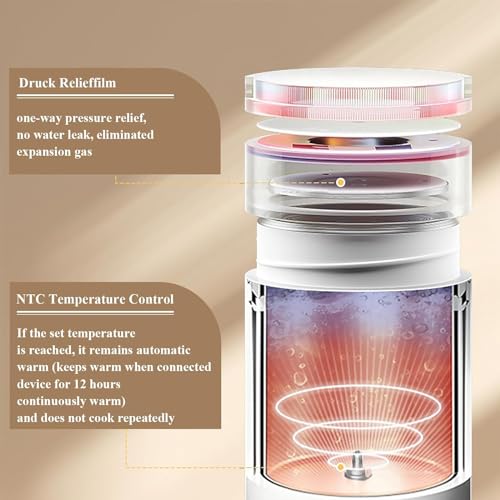 Electric Travel Kettle, Portable Tea Maker - 450ML Stainless Steel (White) with 4 Variable Presets - color: Whit-450ml