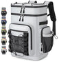 Insulated Cooler Backpack, 35L Leakproof Backpack with Double Compartments for Men & Women, Large Lunch Cooler for Camping, Beach, Travel, Picnic, Up to 48 Cans - color: Gray