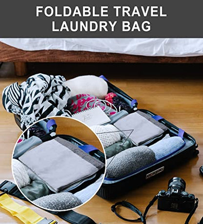 VividPaw Laundry Bag Extra Large Heavy Duty, Laundry Backpack for College students, Travel Laundry Bags with Adjustable Strap, Dirty Clothes Hamper, College Dorm Room Essentials (Grey) - color: Grey