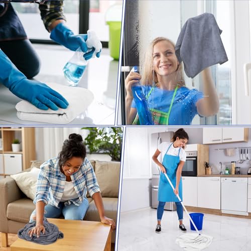 SmoothNovelty 10 Pcs Extra Large Microfiber Cloth 30" x 20" Large Floor Microfiber Towel Reusable Washable Free Lint Free Cloth Rag for Squeegee Mop Floor Window Housekeeping (White,Gray) - color: White, Gray