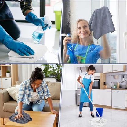 SmoothNovelty 10 Pcs Extra Large Microfiber Cloth 30" x 20" Large Floor Microfiber Towel Reusable Washable Free Lint Free Cloth Rag for Squeegee Mop Floor Window Housekeeping (White,Gray) - color: White, Gray