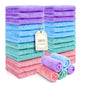 28 Pack Makeup Remover Cloths, Super Soft Premium Coral Velvet Facial Cleansing Towels 7x7 Inch, Highly Absorbent Microfiber Reusable Washcloths for Face, Eye, Lips