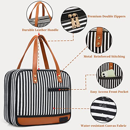 Bosidu Hanging Travel Toiletry Bag,Large Capacity Cosmetic Travel Toiletry Organizer for Women with 4 Compartments & 1 Sturdy Hook,Perfect for Travel/Daily Use/Christmas - color: Z-Black