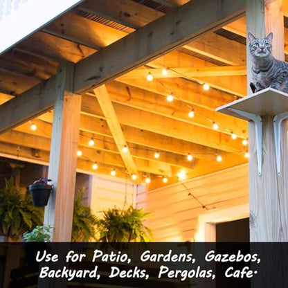 Banord 50FT G40 Globe String Lights with 26 Dimmable Plastic Bulbs, 2700K Waterproof Outdoor LED Lights for Patio, Porch, Cafe, Backyard, E12 Screw Base - size: 50FT