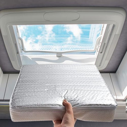 2 Pack RV Skylight Insulator14''x14''x3'', RV Vent Insulator, RV Skylight Cover with Reflective Surface, Waterproof RV Insulation for Inside Camper, RV Skylight Pillow - size: 14in x 14in x 3in 2PCS