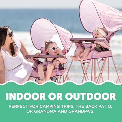 Baby Delight Go with Me Uplift Deluxe Portable High Chair | Travel High Chair | Sun Canopy | Indoor and Outdoor | Canyon Rose - color: Canyon Rose