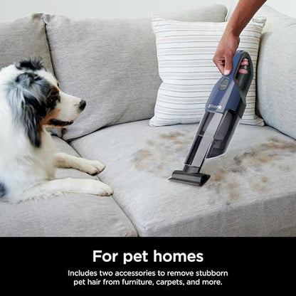 Shark Cyclone PET Handheld Vacuum | HyperVelocity Suction | Powerful Pet Hair, Home & Car Cleaning | USB Rechargable| Lightweight | Crevice Tool & Multi Surface Pet Tool | Navy Blue/Grey | CH701 - style: Cyclone w/ 2 attachments