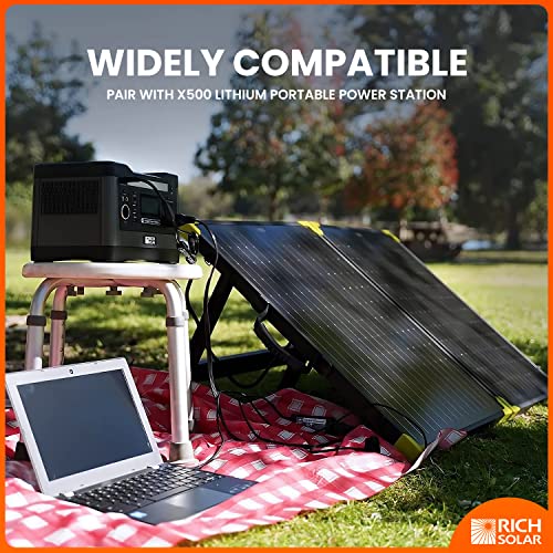RICH SOLAR 100W Briefcase Solar Charging Kit Portable Solar Panel with 20A Charger Controller Built-in Robust Kickstand (100W+10A Controller)