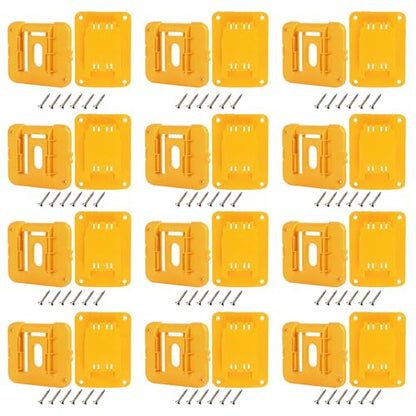 24 Packs Battery Holder & Power Tool Holder Wall Mount Compatible with DeWalt 20V/60V & Milwaukee M18 18V Tools, Batteries Organizer Hanger Heavy-Duty ABS Rack for Garage Workshop Shelf Work Van