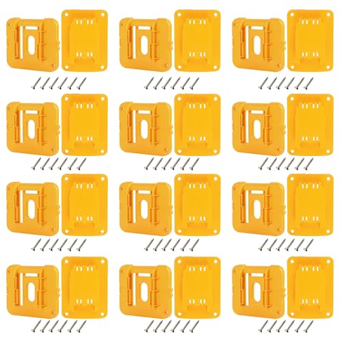 24 Packs Battery Holder & Power Tool Holder Wall Mount Compatible with DeWalt 20V/60V & Milwaukee M18 18V Tools, Batteries Organizer Hanger Heavy-Duty ABS Rack for Garage Workshop Shelf Work Van