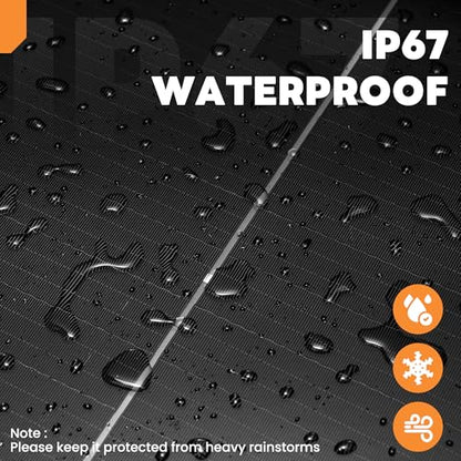 FieryRed 10W 12V Solar Panel Car Battery Charger & Maintainer, Waterproof Trickle Charger with Built-in Controller, Cig Plug, Alligator Clips, USB-C, USB-A Outputs for Car, Boat, RV, Tractor - size: 10W
