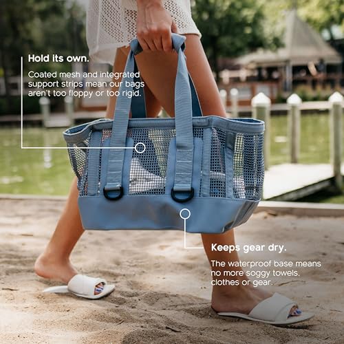 MISSION Boat Gear CASSI Heavy-Duty Outdoor Tote and Waterproof Marine-Grade Mesh Boat Bags - color: Steel Blue, size: 23 Liter