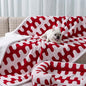 Waterproof 85x85in Pet Blanket Red Stylish Jacquard Sharpa Fleece Dog Blankets for King Size Bed Couch Sofa Covers Furniture Protection Washable Reversible Covers (Red Wave,XXL) - color: Red Wave, size: XXL-216*216cm(85*85in)