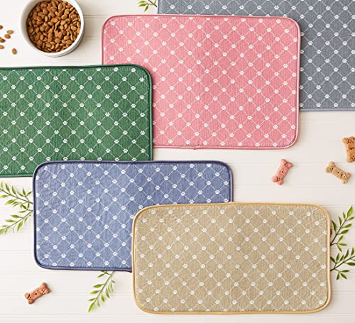 Bone Dry Machine Washable, Ultra Absorbent Pet Mat, 12x18, Taupe Trellis Print - color: Taupe Trellis Print, size: 12"L x 18"W