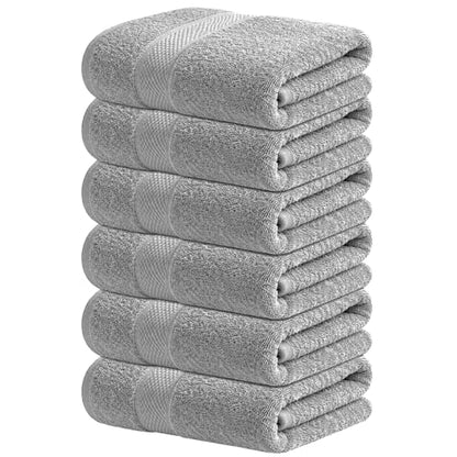 Infinitee Xclusives Gray Hand Towels for Bathroom - Set of 6 (16x28 inches) 600 GSM, 100% Cotton Ultra Soft, Quick Drying, Hotel Quality Hand Towel Set (Charming Grey, Hand Towels) - color: Charming Grey, size: Hand Towels - 6 Pack