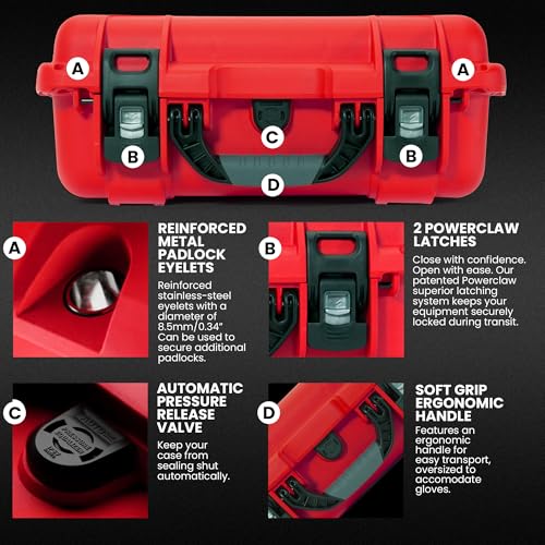 NANUK 920 Waterproof First Aid Box Empty with Lid Organizer & Dividers – Durable Medical First Aid Organizer Case, IP67-Rated, Dustproof, Impact-Resistant, Floats (16.7” x 13.4” x 6.8”) – Red - size: 920 Empty – w/ Organizers