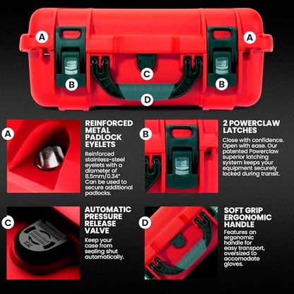 NANUK 920 Waterproof First Aid Box Empty with Lid Organizer & Dividers – Durable Medical First Aid Organizer Case, IP67-Rated, Dustproof, Impact-Resistant, Floats (16.7” x 13.4” x 6.8”) – Red - size: 920 Empty – w/ Organizers