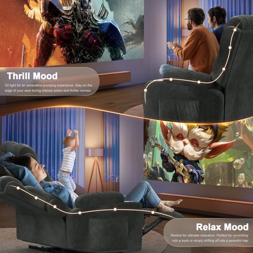 Reclining Loveseat, 55.1" RV PU Leather Wall Hugger Recliner Love Seats Sofa with Charging Station, Removable Armrest, Cup Holder, Double Recliners Couch, Manual Love Seat for Living Room - color: Fabric Gray, size: Hera - Loveseat