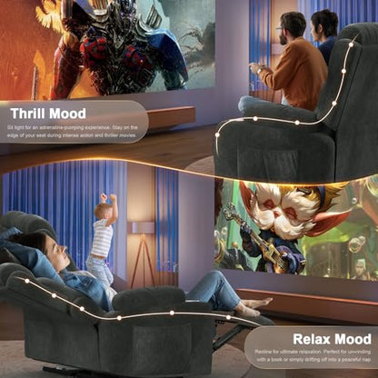 Reclining Loveseat, 55.1" RV PU Leather Wall Hugger Recliner Love Seats Sofa with Charging Station, Removable Armrest, Cup Holder, Double Recliners Couch, Manual Love Seat for Living Room - color: Fabric Gray, size: Hera - Loveseat