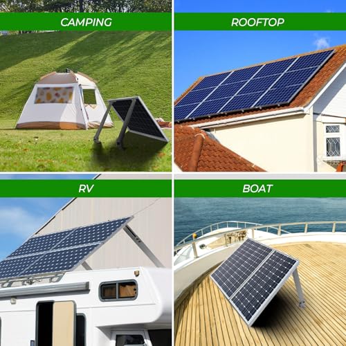 Solar Panel Mounting Brackets, 2 Sets Adjustable Solar Panel Tilt Mount Brackets, 14-27IN Adjust Solar Panel Rack, Support up to 100-450 Watt Mounting Bracket Set, Portable Stand for Roof RV Boat - size: 14-27in adjustable-2 set