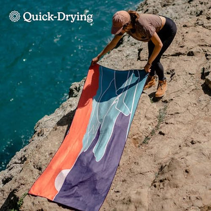 Nomadix Original Towel - Perfect for Beach, Pool, Travel, Camping, Yoga - Made with Recycled Materials - Super Absorbent - Sand Resistant - Big Sur - 72.5x30 - color: Big Sur