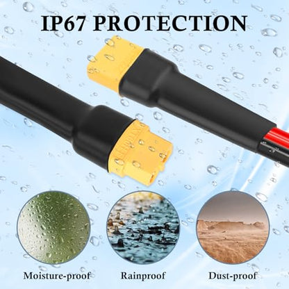MOOKEERF XT60 Extension Cable 10AWG 15FT XT60 to XT60 Cable with Male to Female Connector for Portable Power Station Solar Panel RC Battery - size: 15FT