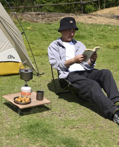 iClimb Mini Solo Folding Table Ultralight Compact for Backpacking Camping Hiking Beach Picnic (Nature - Mini) - color: Nature, size: Mini