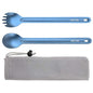 OUTXE Ultralight Titanium Long Handle Fork and Spoon Set - color: #3 Ice-Crystal Blue