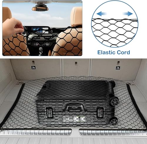 Dog Car Barrier Vehicle Pet Barrier Backseat Mesh Dog Car Divider Net with Adjusting Rope and Hook Suitable for SUV Pickup and Small Car (47in x 27in) - size: 47 x 27 Inch