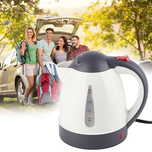 Car Electric Kettle, Portable 1000ml 24V Travel Car Truck Kettle Electric Automatic Shut Off Portable Water Heater Boiler Stainless Steel Kettles for Tea Coffee Making