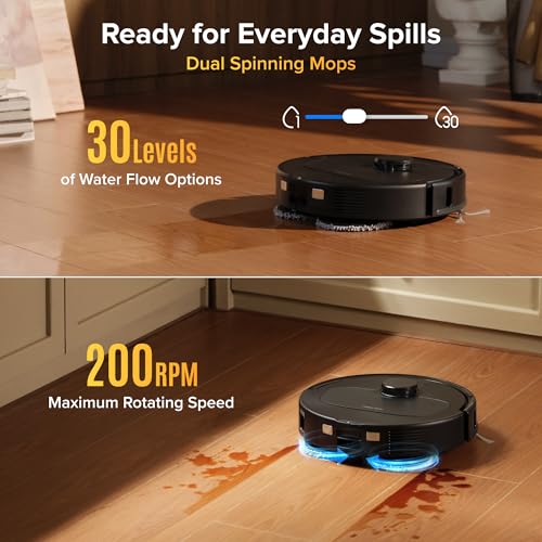 roborock Qrevo S Pro Robot Vacuum and Mop, 18,500Pa Suction, Multifunctional Dock with 167℉ Mop Self-Cleaning, Smart Obstacle Avoidance, Anti-Tangle Brush, Liftable Spinning Mop, Black - color: Black