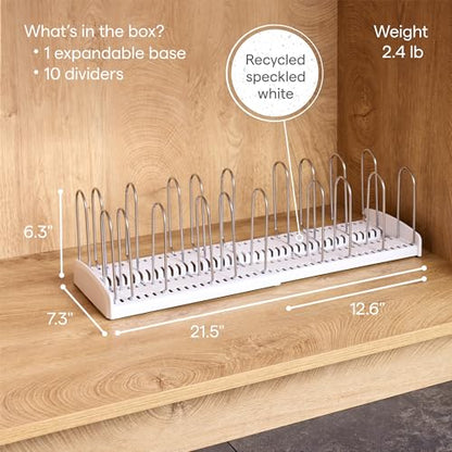 YouCopia StoreMore Expandable Pan + Lid Rack, Pot Lid Organizer, Adjustable - size: 12.5"-22" Premium