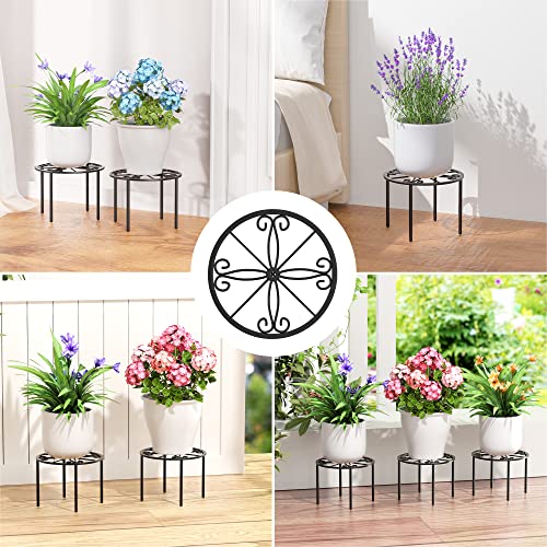 bussdis Plant Stand 1 PCS-10.2 IN Flower Pot Stand Plant Rack for Indoor and Outdoor Courtyard Gardens Black