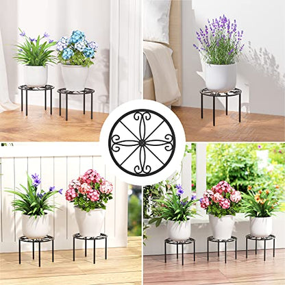bussdis Plant Stand 1 PCS-10.2 IN Flower Pot Stand Plant Rack for Indoor and Outdoor Courtyard Gardens Black
