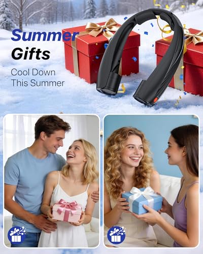 Kesguar Portable Neck Fan, 20H RunTime Cooling Fan, 6 Speeds 360° Airflow Personal Fan, Rechargeable Hands Free with 6000mAh Battery Wearable Fan Gifts for Women Men Outdoor Travel Camping - color: Black