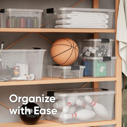 Superio 2.3 Qt Clear Plastic Storage Bin with Lid, Non-Toxic, BPA Free, Odor Free, Organizer Storage Box, Stackable Plastic Tote for Home, Garage, School, and Office, Small - size: 2.3 Qt