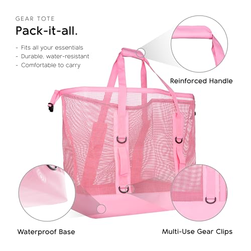 MISSION Boat Gear CASSI Heavy-Duty Outdoor Tote and Waterproof Marine-Grade Mesh Boat Bags - color: Rosé, size: 170 Liter