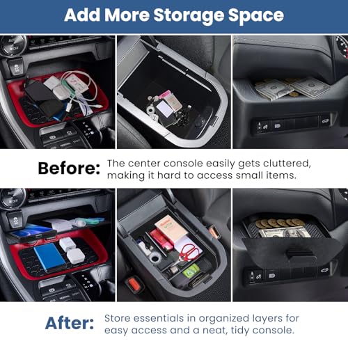 DIAMOOKY Upgraded Center Console Organizer Compatible with Toyota RAV4 2025 2024 2023 2022 2021 2020 2019 Interior Accessories, Gear Shift Storage Tray Drivers Side Cubby Drawer Storage Box - 3pcs - size: 2019-2025(3pcs)