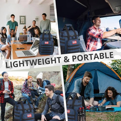 Tactical Backpack Cooler,Lunch Backpack for Men Adults Work with Handle，Soft Cooler Backpack Insulated Waterproof Leak Proof - color: Blue