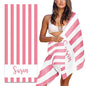 MeMoShe Personalized Beach Towel Graduated Gifts for Students Custom Microfiber Beach Towels with Name Sand Free Pool Towel Quick Dry Blanket Stripes Print Beach Towels for Adults 30x60 Inch-Pink - color: Pink